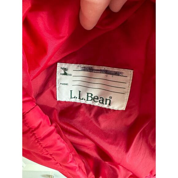 L.L BEAN Jacket Unisex Kids M 10-12 Red Quilted Fleece Pockets - Picture 9 of 11